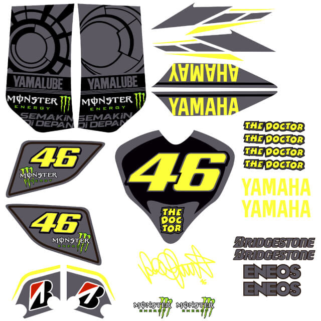 Kit de autocolantes Yamaha Jog R/RR VR46 flúor