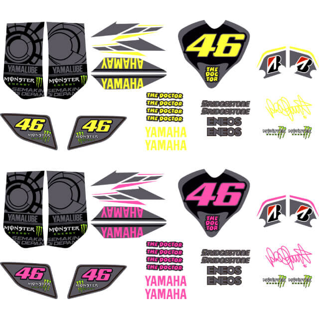 Kit de autocolantes Yamaha Jog R/RR VR46 flúor