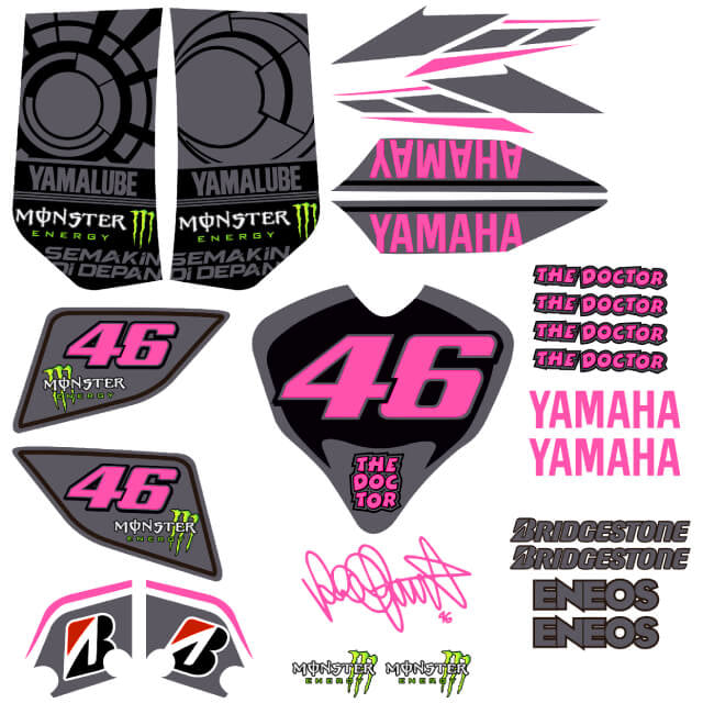 Kit de autocolantes Yamaha Jog R/RR VR46 flúor