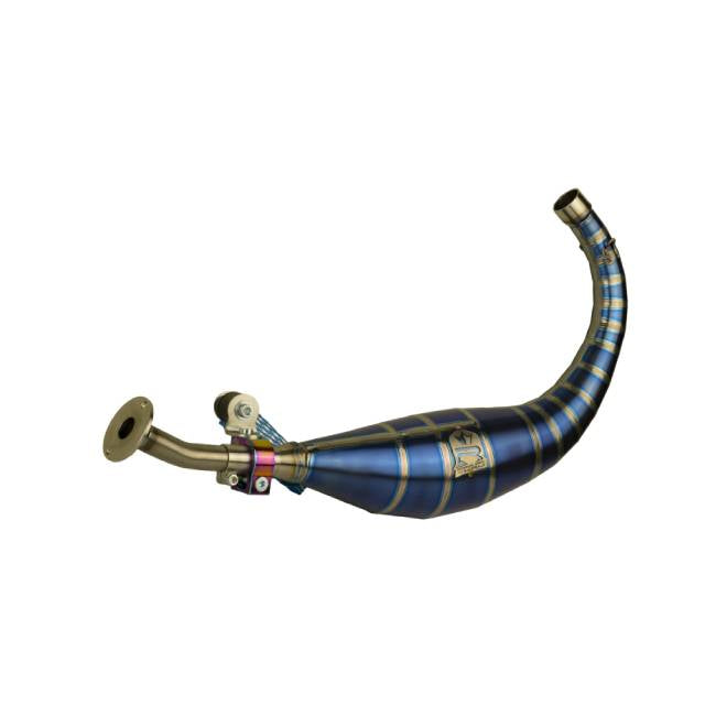 Bufanda de escape titanio azul KRM Minarelli AM6 70-80cc KR753F-530