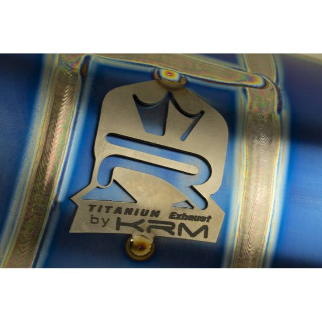 Col de pot d’échappement titane bleu KRM Derbi 96-100cc et 100cc FL