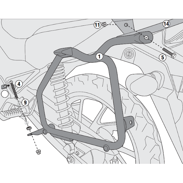 Portamaletas lateral Monokey-Retro-Fit Honda CBF 125 2015 Givi