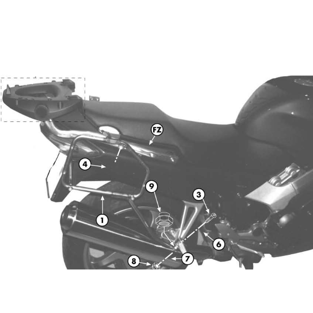 Support valises latéral Monokey-Retro-Fit Honda VFR 800 98-01 Givi