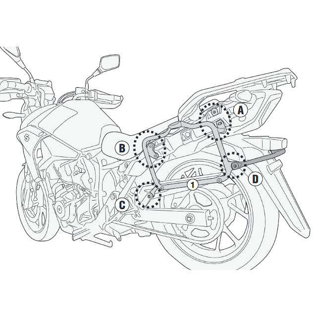 Suporte de malas lateral Monokey-Retro-Fit Suzuki DL V-Strom 250 17-18 Givi