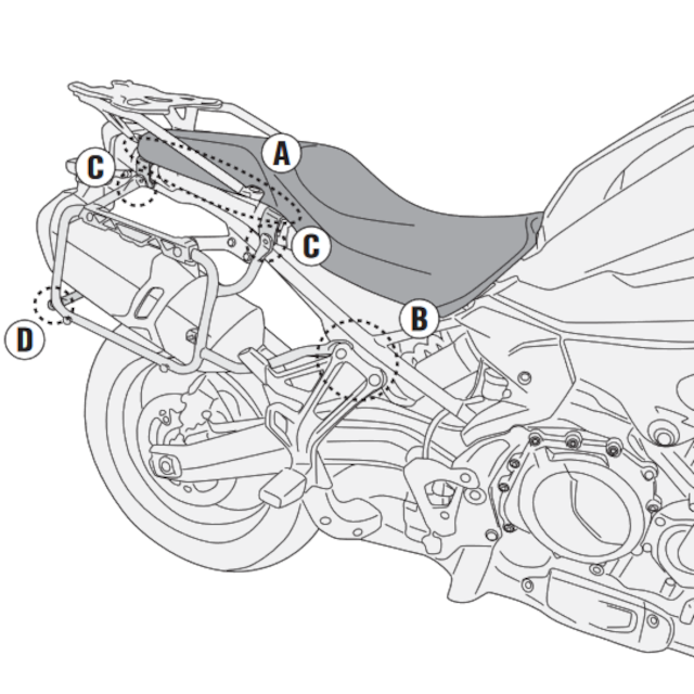 Support valises latéral Monokey Cam-Side BMW F 750 / 850 GS 2018 Givi