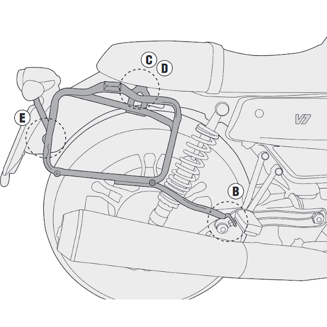 Suporte de malas lateral Monokey-Retro-Fit Motoguzzi V7 Stone/Special 2017 Givi