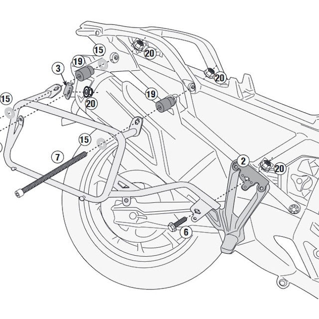 Suitcase rack lateral One-Fit Monokey Cam-Side Triumph Tiger 900 20-21 Givi