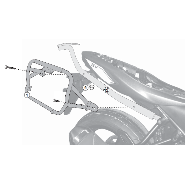 Portamaletas lateral Monokey Side Suzuki SV 650 16-19 Givi PLX3111