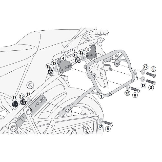 Support latéral pour valises Monokey Suzuki V-Strom 1050 >2020 / V-Strom 1050 XT >2020 Givi