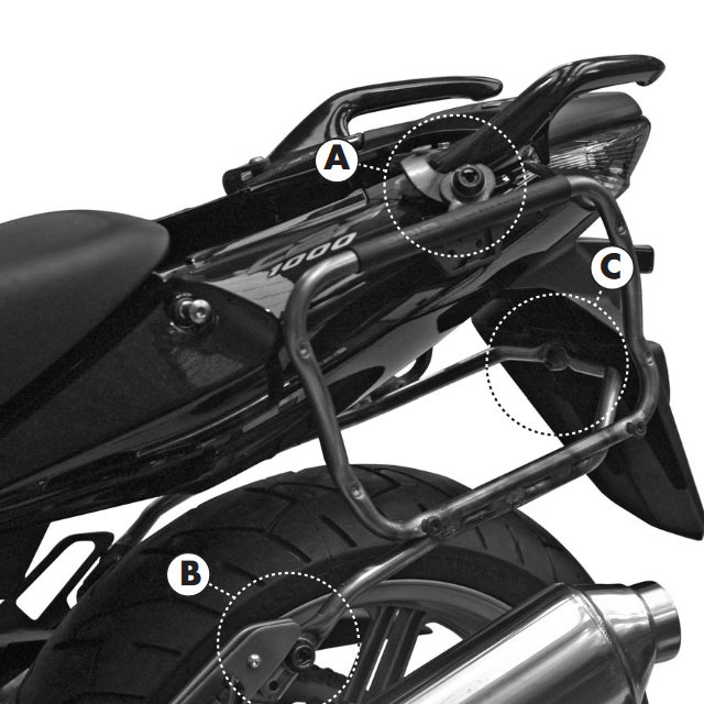 Suporte de malas lateral de fixação rápida Monokey Side Honda CBFS N 500/600/1000 04-12 Givi