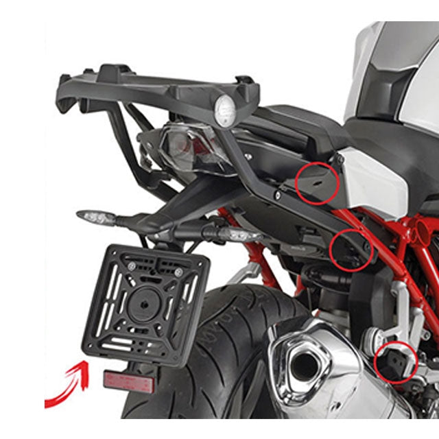 Suitcase rack lateral rapid release Monokey Side BMW RR 1200 2015 Givi