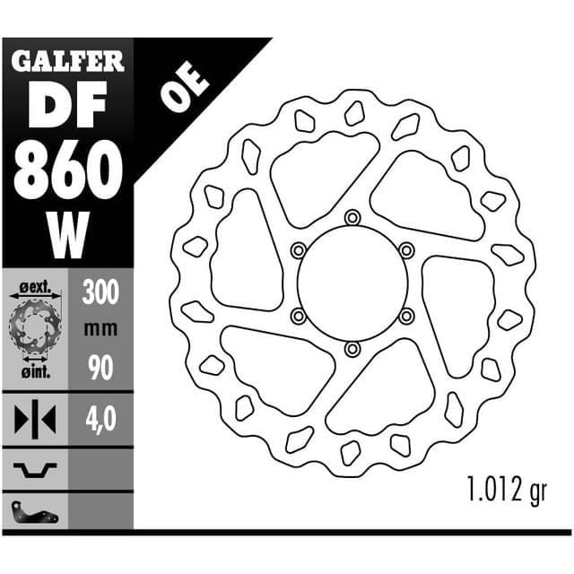 Disco de freno delantero Wave Aprilia RS4 125 Galfer DF860W