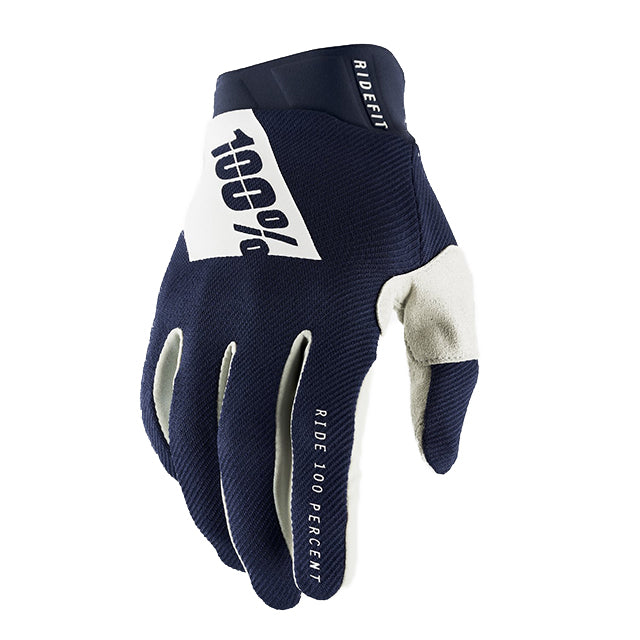Gants Motocross 100% Ridefit navy-blanc