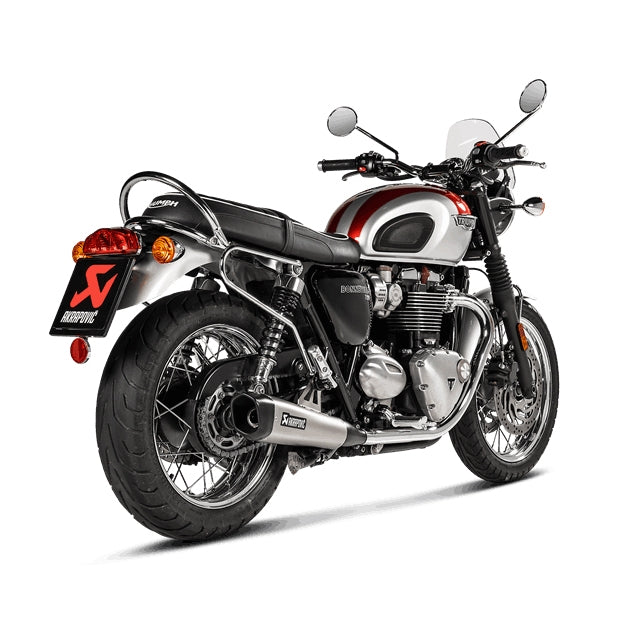 Échappement Akrapovic Slip-On Line Double Triumph Bonneville T100/T120 16-20 (CE) - titane