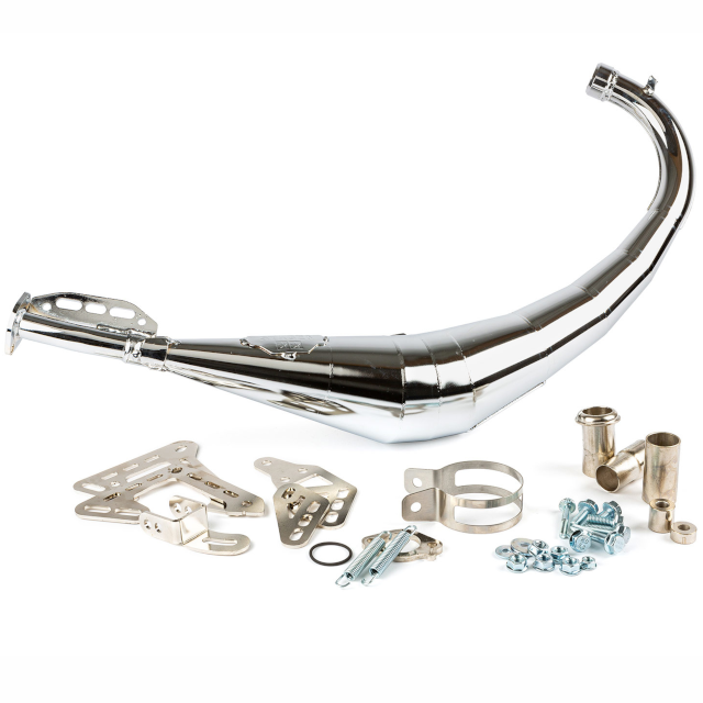 Stage6 StreetRace 50-70cc Derbi / Minarelli AM6 (CE) Exhaust - chromed