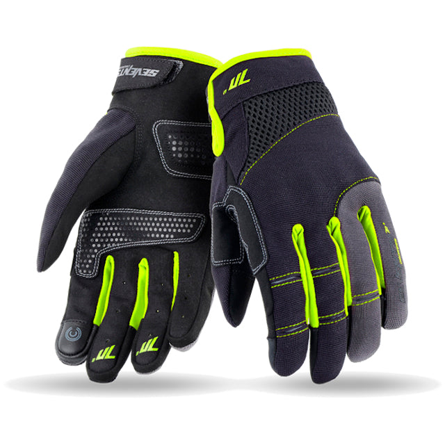 Guantes verano Hombre Seventy 70 SD-C48 Urban negro-amarillo flúor