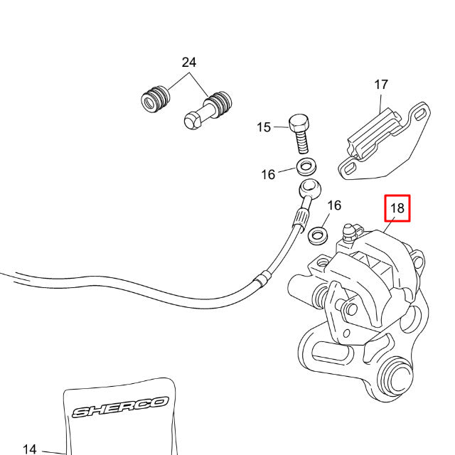 Original rear brake caliper Sherco 50