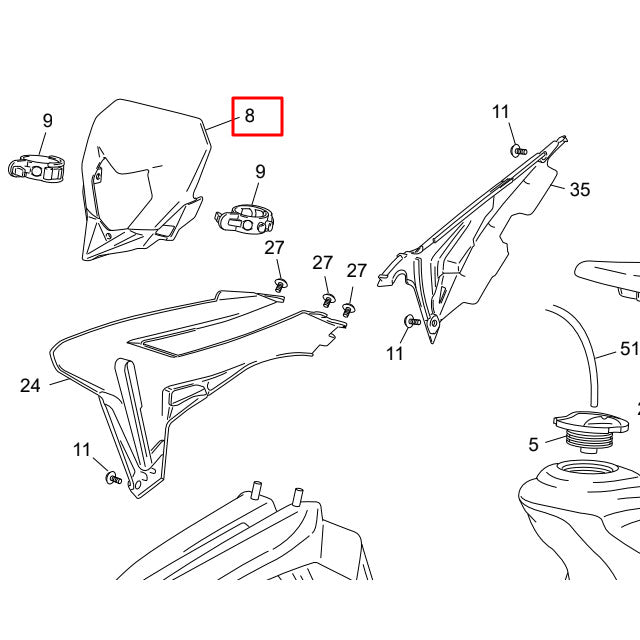 Visière Sherco SM-R / SE-R >2012 - noir