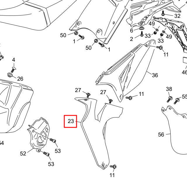 Left front side cover Sherco 50 >2012 - black