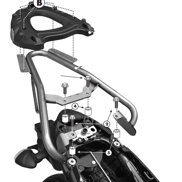 Support top case avec porte-paquet Monokey Suzuki Gladius 650 09-12 Givi