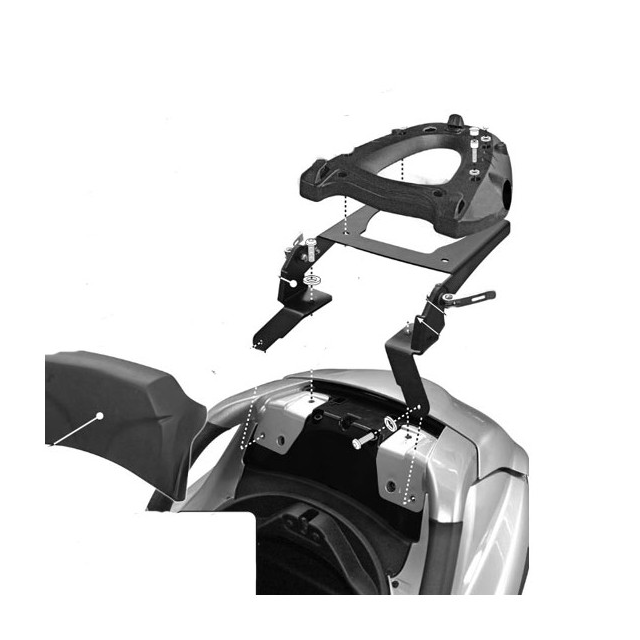 Soporte baúl con parrilla Monokey Piaggio MP3 Touring 125/250/300/400 >2006 Givi SR134