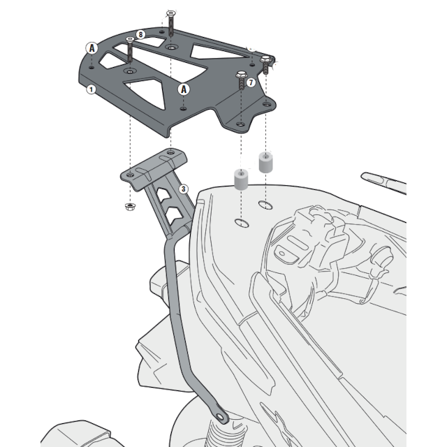 Suporte para baú com grelha Monokey Yamaha X-Max 125/250 2014 Givi