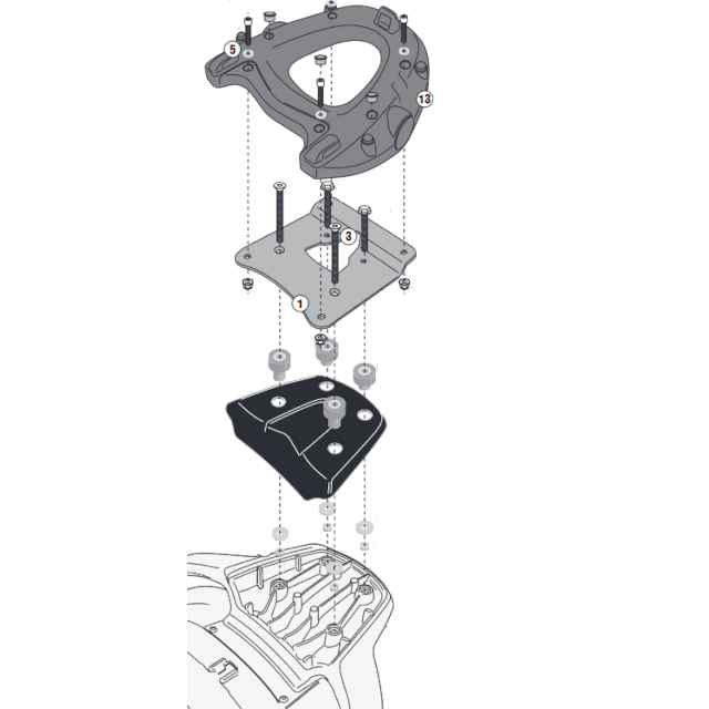 Soporte baúl con parrilla Monokey Piaggio MP3 Sport/Business 500ie 2014 Givi SR5609