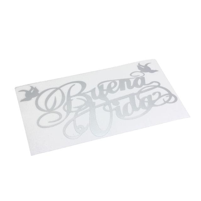 Autocollant Buena Vida, 15 cm, chromé