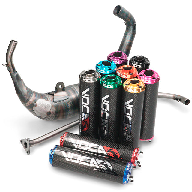 Échappement VOCA Carbon Racing 80cc Aprilia RS >2006 / Derbi GPR >2004 - passage sous selle