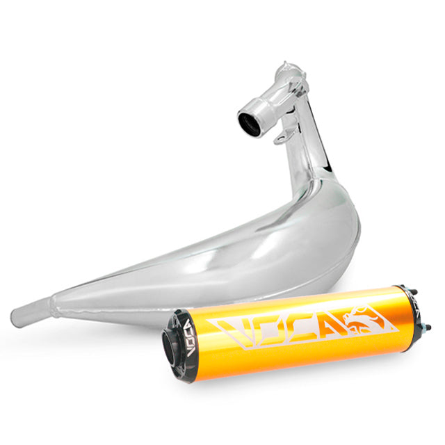 échappement Derbi Senda/DRD / Aprilia RX/SX VOCA Cross Chromé 50/70cc (CE)