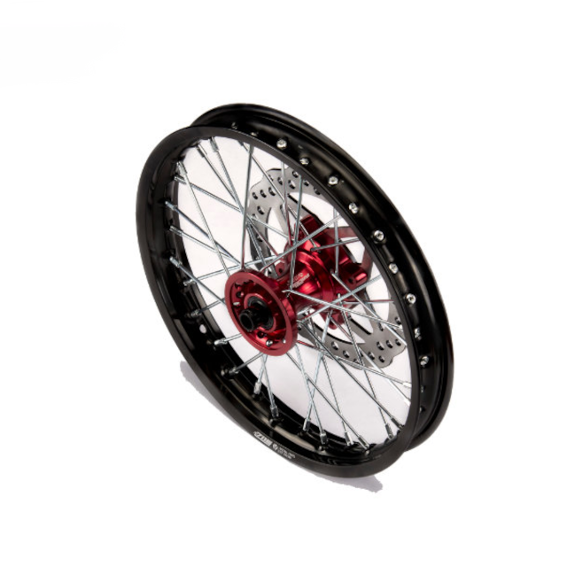 Llanta delantera aluminio completa 1.4x14" buje CNC Pitbike YCF