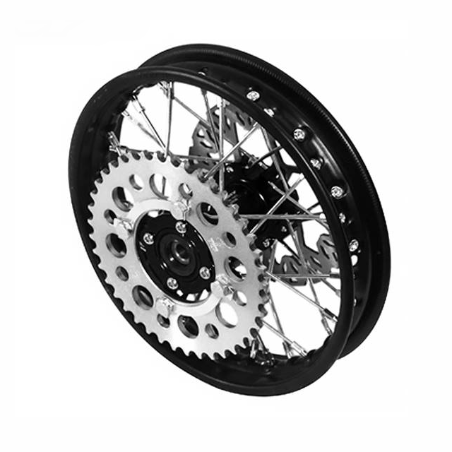 Llanta trasera aluminio completa 1.4x10" buje CNC Pitbike YCF 50