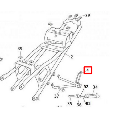 Soporte estribera pasajero izquierda Rieju RS3 50 0/000.980.7015