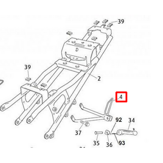Soporte estribera pasajero izquierda Rieju RS3 50 0/000.980.7015