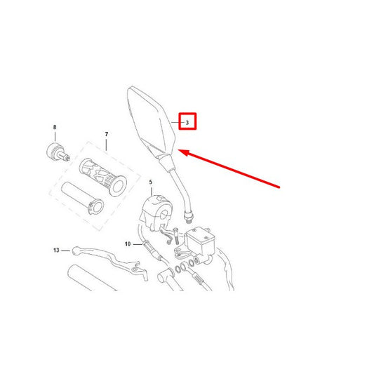 Right rearview mirrors Rieju Aventura / Century 125