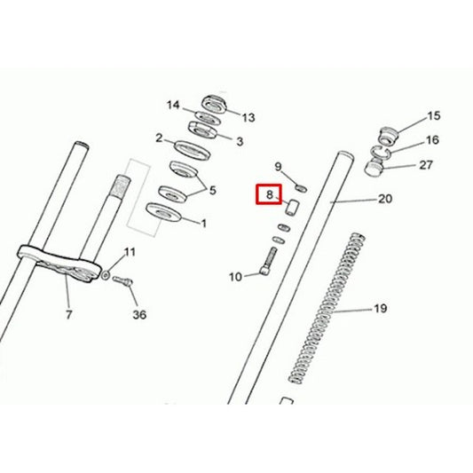 Tope interior horquilla Rieju RS1 50 0/000.290.0800