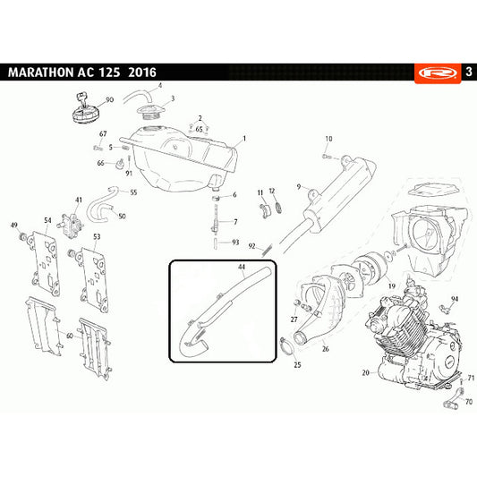 Exhaust manifold Rieju Marathon 125 AC 12-18
