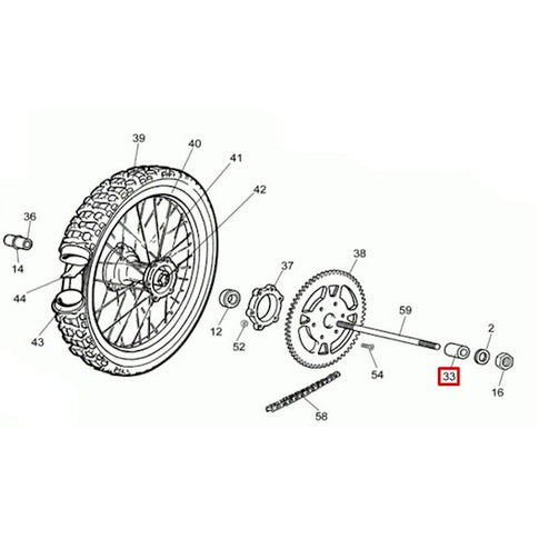 Casquillo separador rueda trasera Rieju RR / Spike 50 d.25x5x35mm 0/000.480.1541