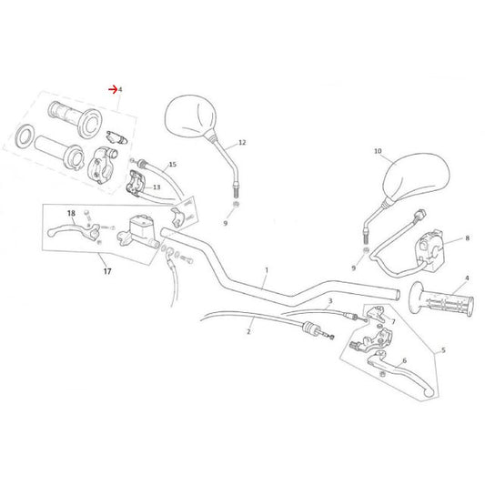 Mando de gas completo con puños Rieju Marathon 125 Euro 5