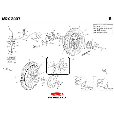 Pinza de freno delantera Rieju RR / RRX / SMX / Spike 50 0/000.860.5011