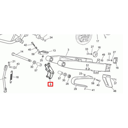 Soporte motor trasero Rieju Tango 50 0/000.980.8100