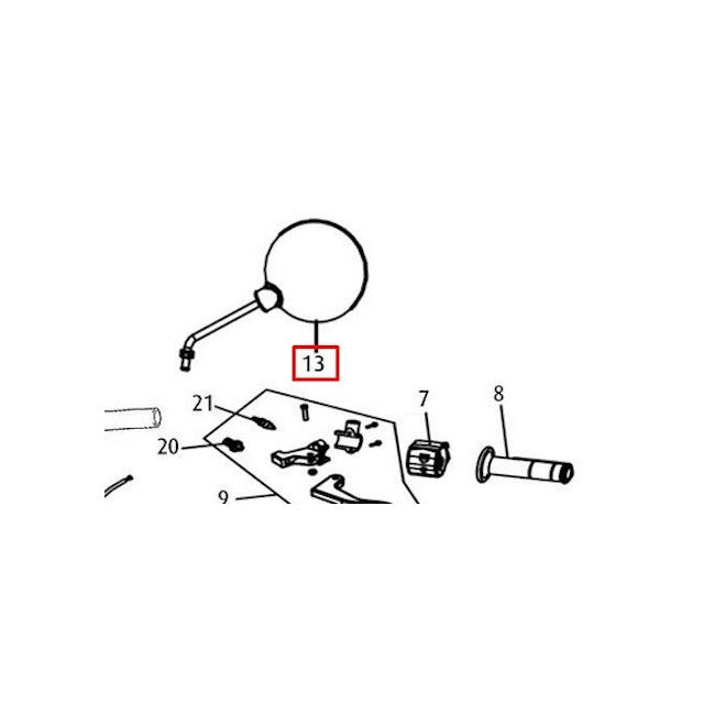 Left rearview mirror Rieju Century 125 euro 4 2018