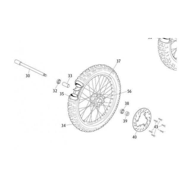 21" complete front wheel without tyre Rieju MRT 50-125 - black