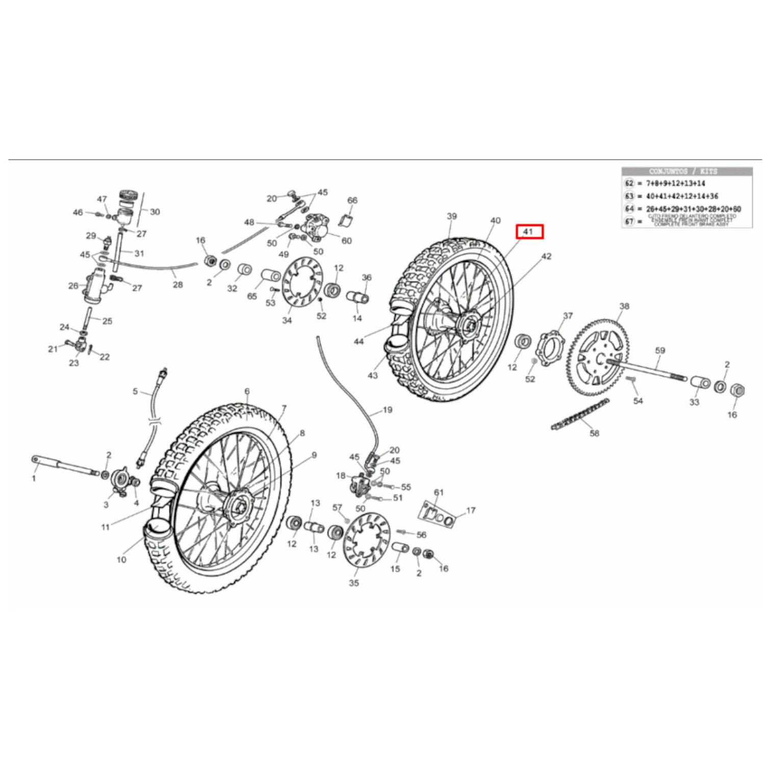 Radio trasero Rieju 50 MRX / RR / RRX / 1 unidad 0/000.540.0160