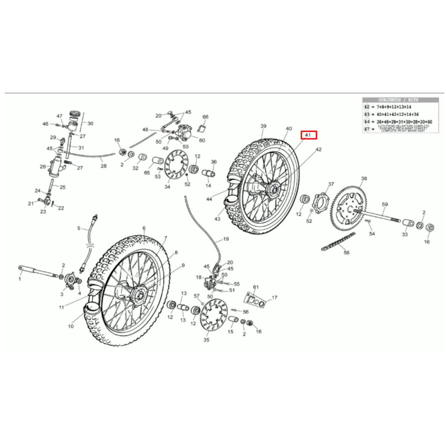 Radio trasero Rieju 50 MRX / RR / RRX / 1 unidad 0/000.540.0160