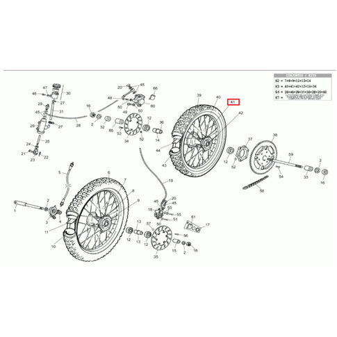 Radio trasero Rieju 50 MRX / RR / RRX / 1 unidad 0/000.540.0160