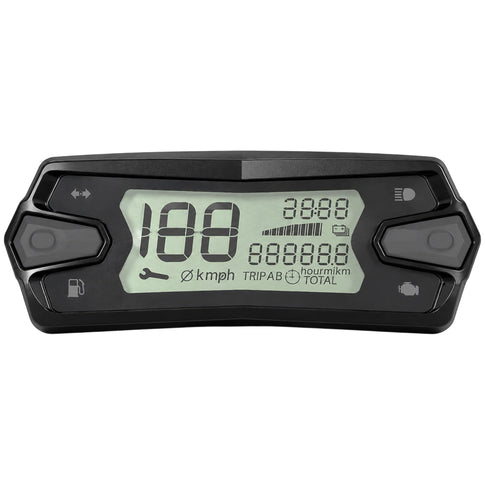 Marcador cuentakilómetros Facomsa Rieju MRT 50 V2 Euro 5 con pantalla LCD e indicadores de batería, combustible, temperatura y velocidad