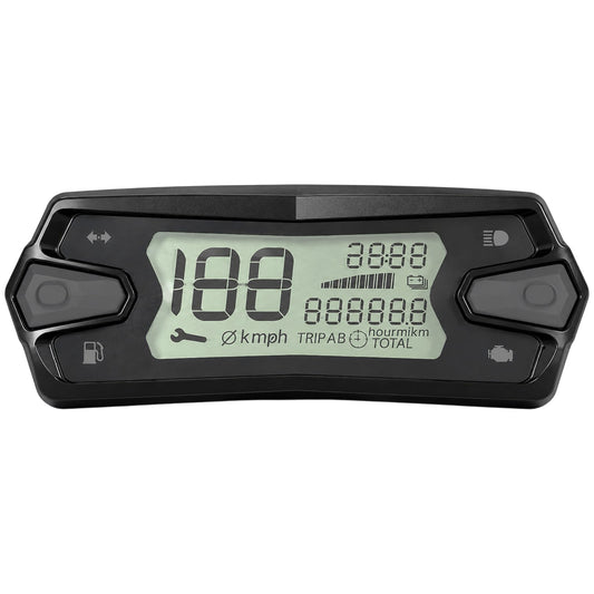 Marcador cuentakilómetros Facomsa Rieju MRT 50 V2 Euro 5 con pantalla LCD e indicadores de batería, combustible, temperatura y velocidad