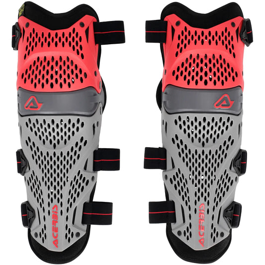 Rodilleras Acerbis Impact Pro - Rojo/Gris