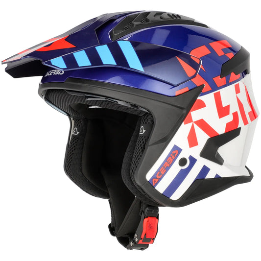 Casco Acerbis Jet Aria Evo Graphic - Blanco/Azul/Rojo